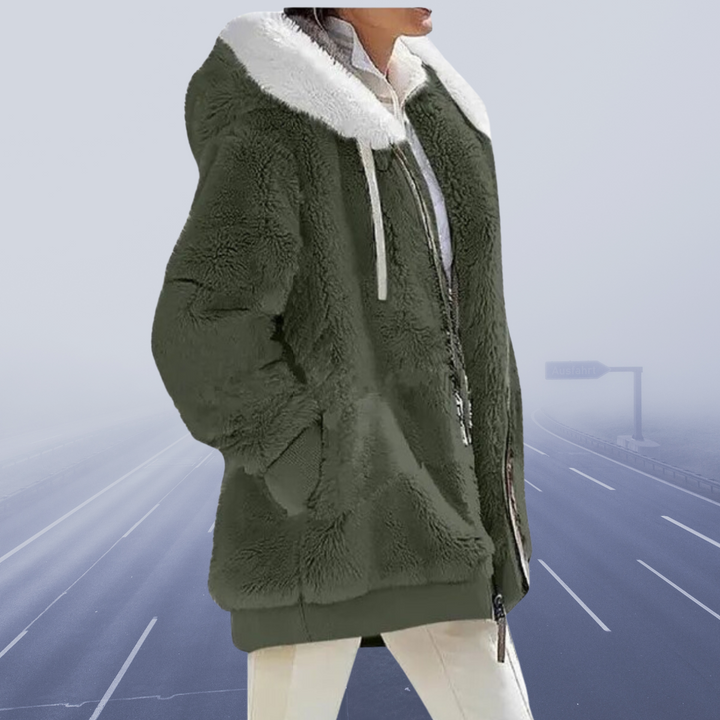 Casual fleecevest med hætte - Elena