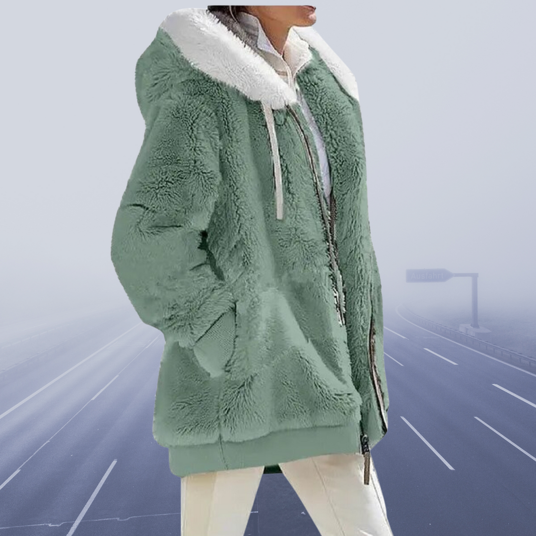 Casual fleecevest med hætte - Elena
