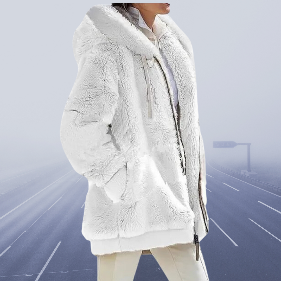 Casual fleecevest med hætte - Elena