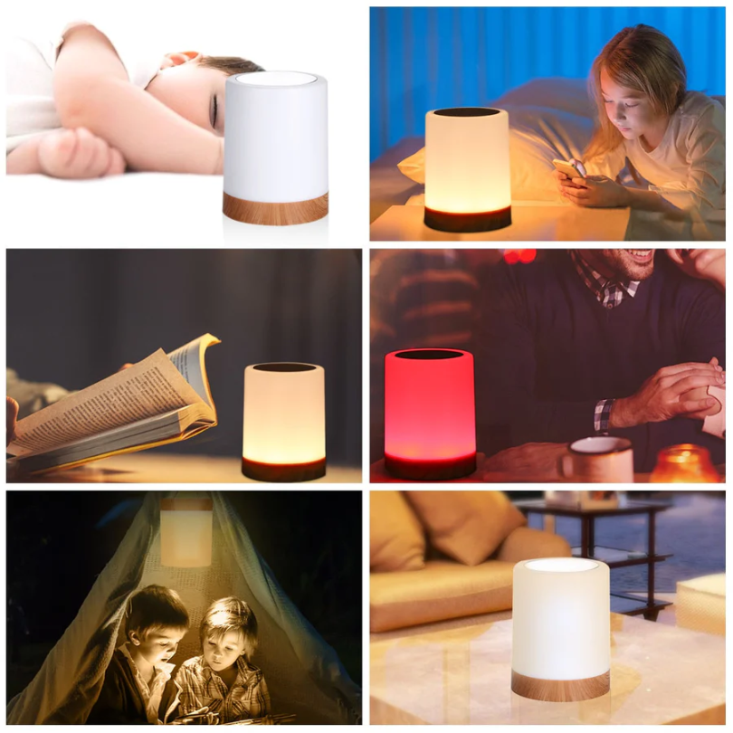 Dæmpbar natlampe med strømlinet design - LuxeTouch