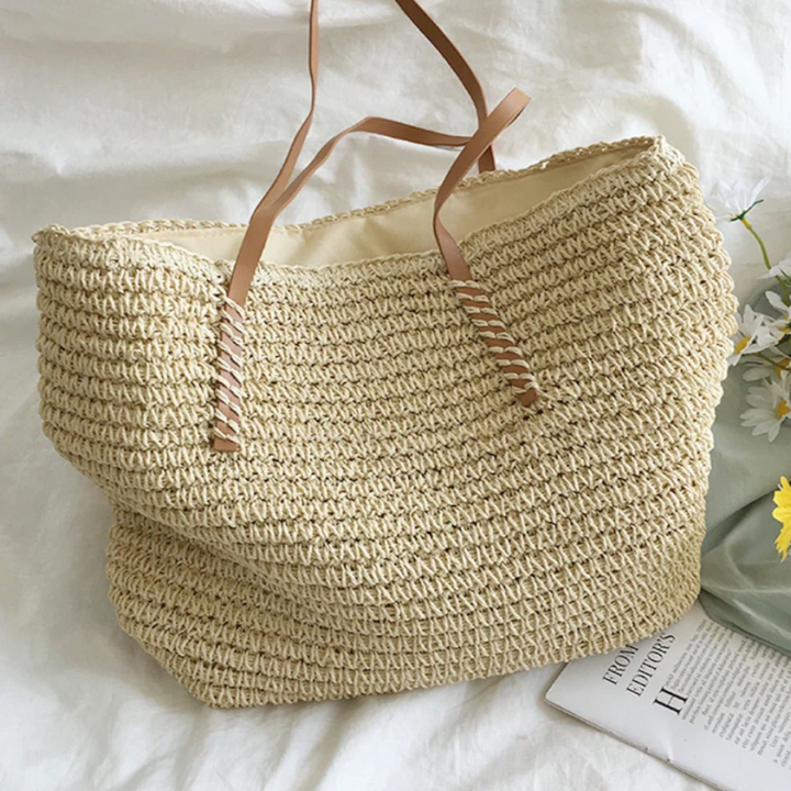 Rummelig håndtaske med solid skulderrem - TerraWoven