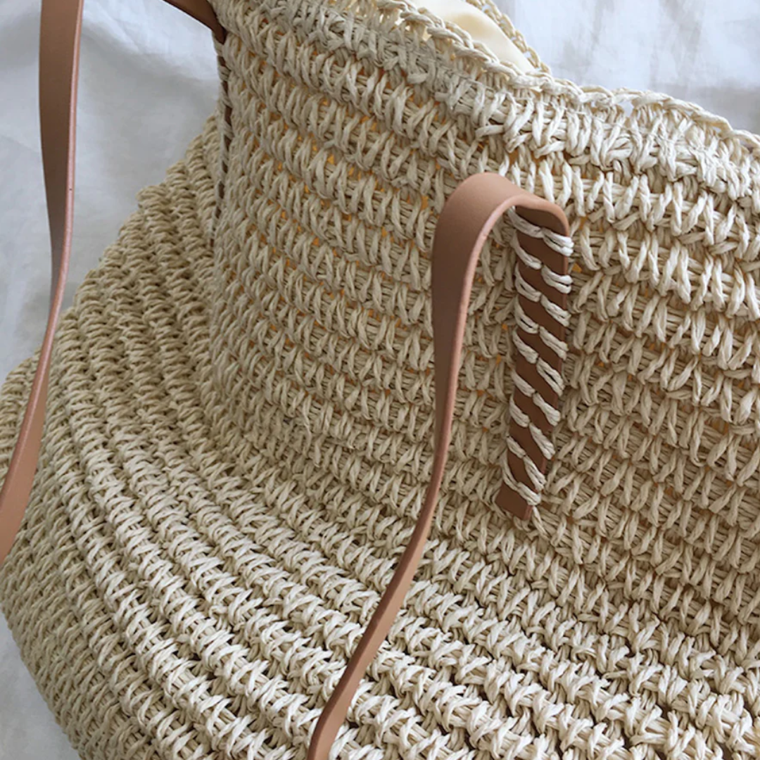 Rummelig håndtaske med solid skulderrem - TerraWoven