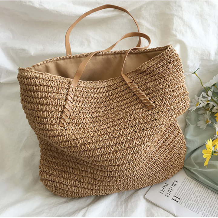 Rummelig håndtaske med solid skulderrem - TerraWoven