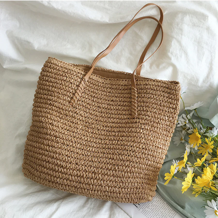 Rummelig håndtaske med solid skulderrem - TerraWoven