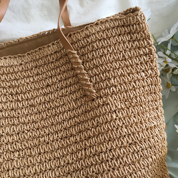 Rummelig håndtaske med solid skulderrem - TerraWoven