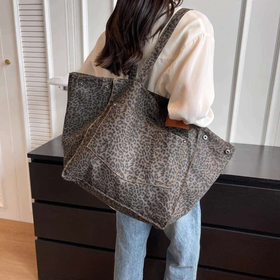 Stilfuld håndtaske med leopardprint - WildElegance