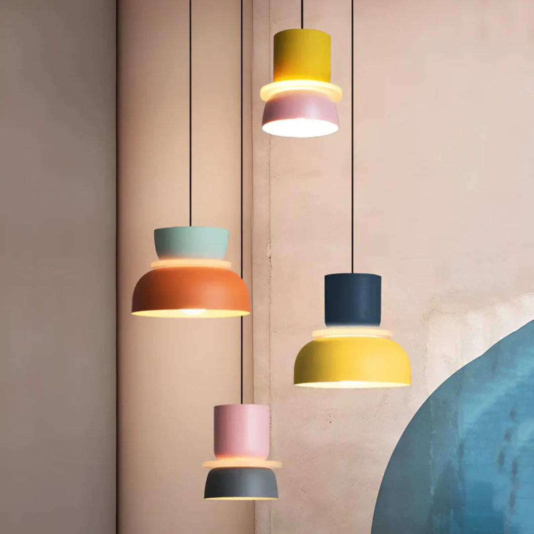 Farverig og trendy macaron LED-hængelampe - VividGlow
