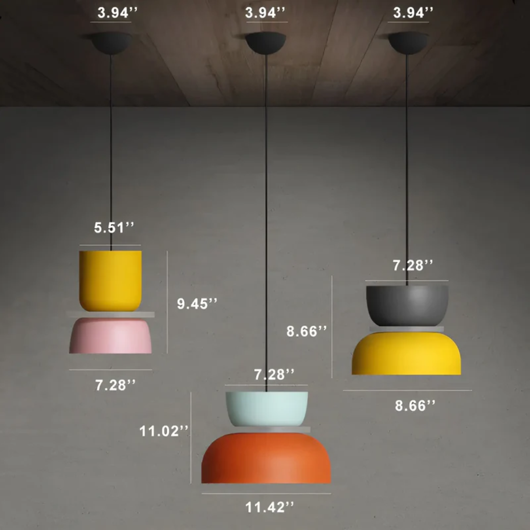 Farverig og trendy macaron LED-hængelampe - VividGlow