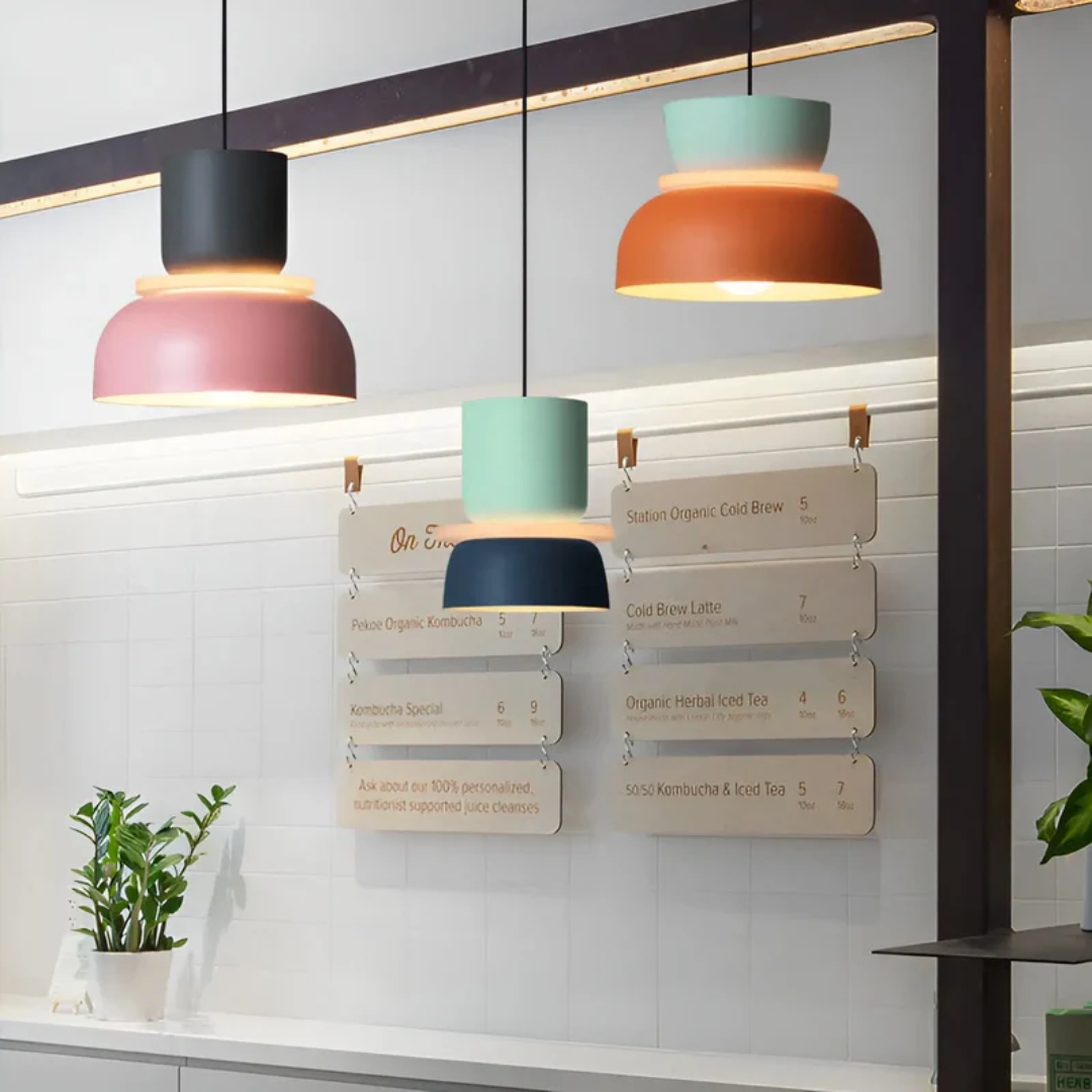 Farverig og trendy macaron LED-hængelampe - VividGlow