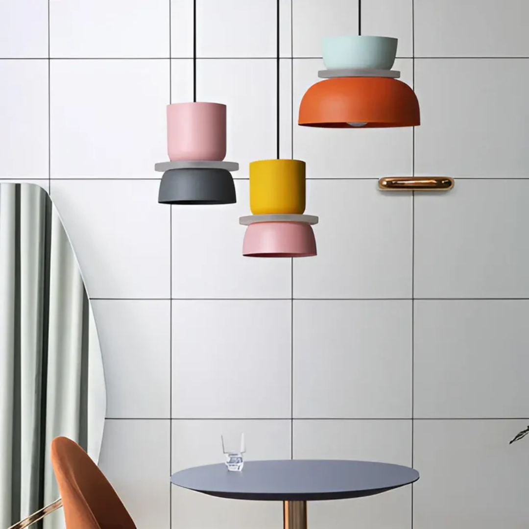 Farverig og trendy macaron LED-hængelampe - VividGlow