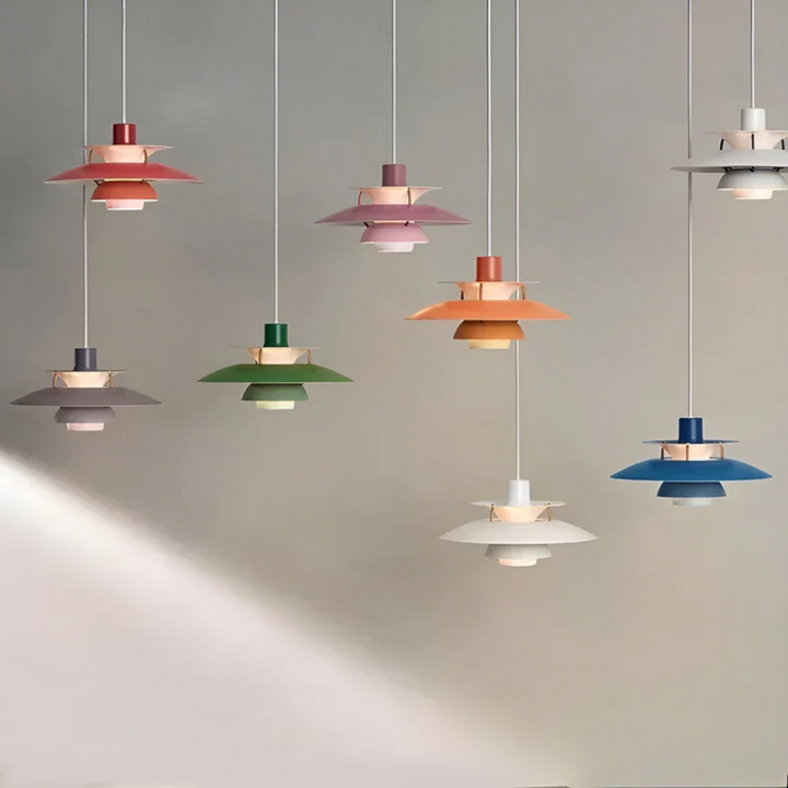 Farverig moderne jern-LED-pendel - ColorLuxe