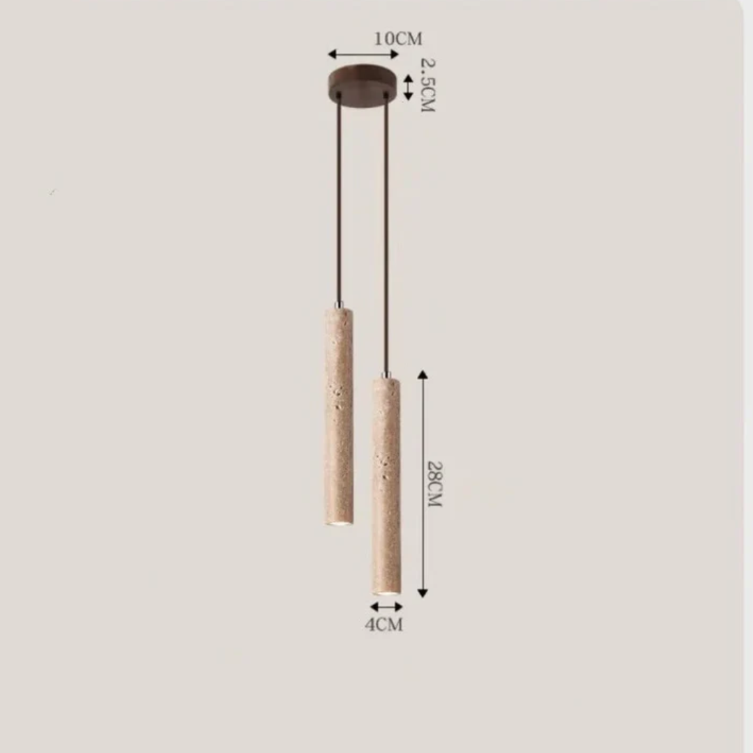 Minimalistisk travertin wabi-sabi-stil LED-lysekrone - LumoLine