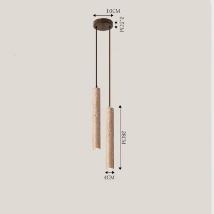 Minimalistisk travertin wabi-sabi-stil LED-lysekrone - LumoLine