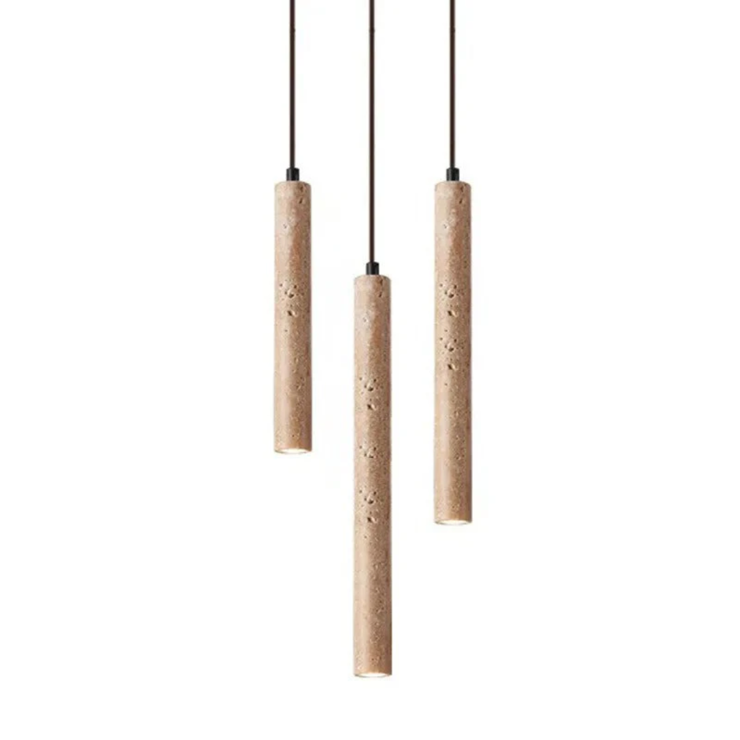 Minimalistisk travertin wabi-sabi-stil LED-lysekrone - LumoLine