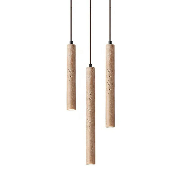 Minimalistisk travertin wabi-sabi-stil LED-lysekrone - LumoLine