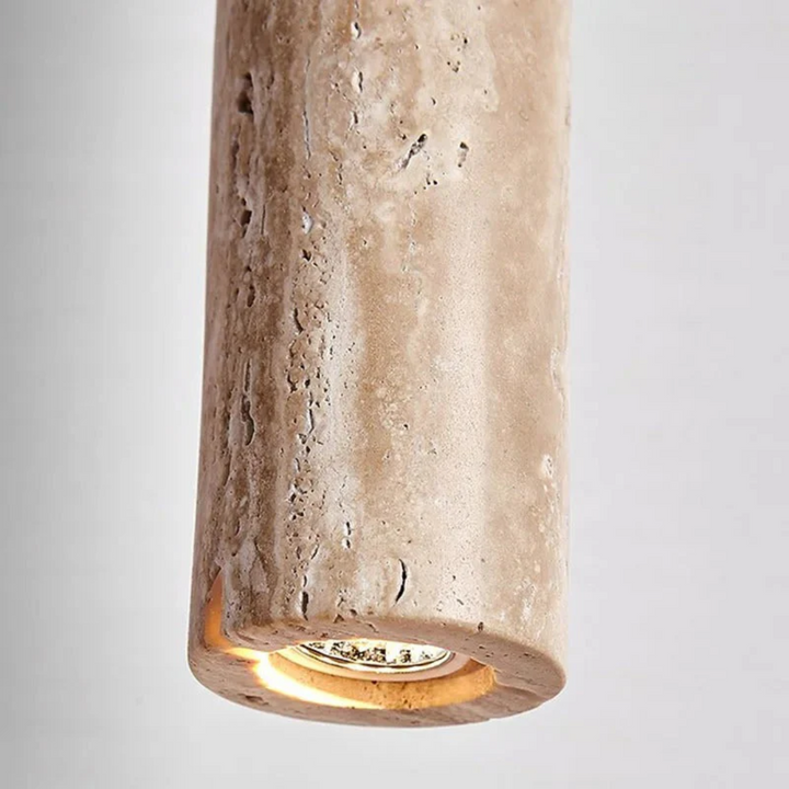 Minimalistisk travertin wabi-sabi-stil LED-lysekrone - LumoLine
