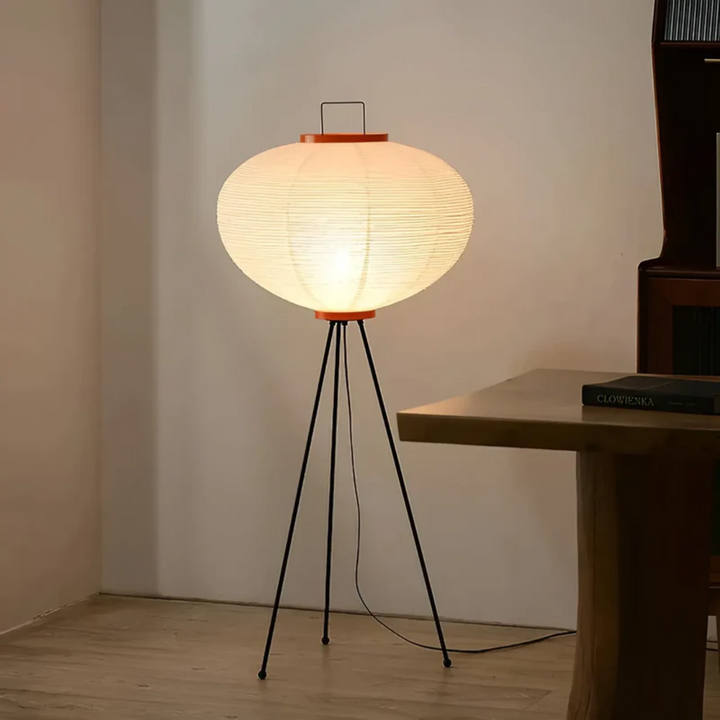 Wabi-Sabi Stående LED-lampe i rispapir - ZenAura