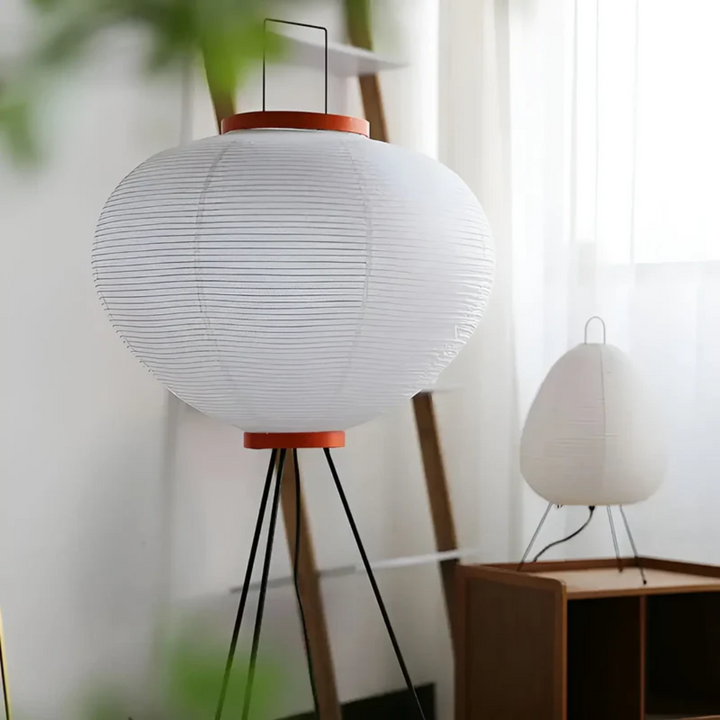 Wabi-Sabi Stående LED-lampe i rispapir - ZenAura