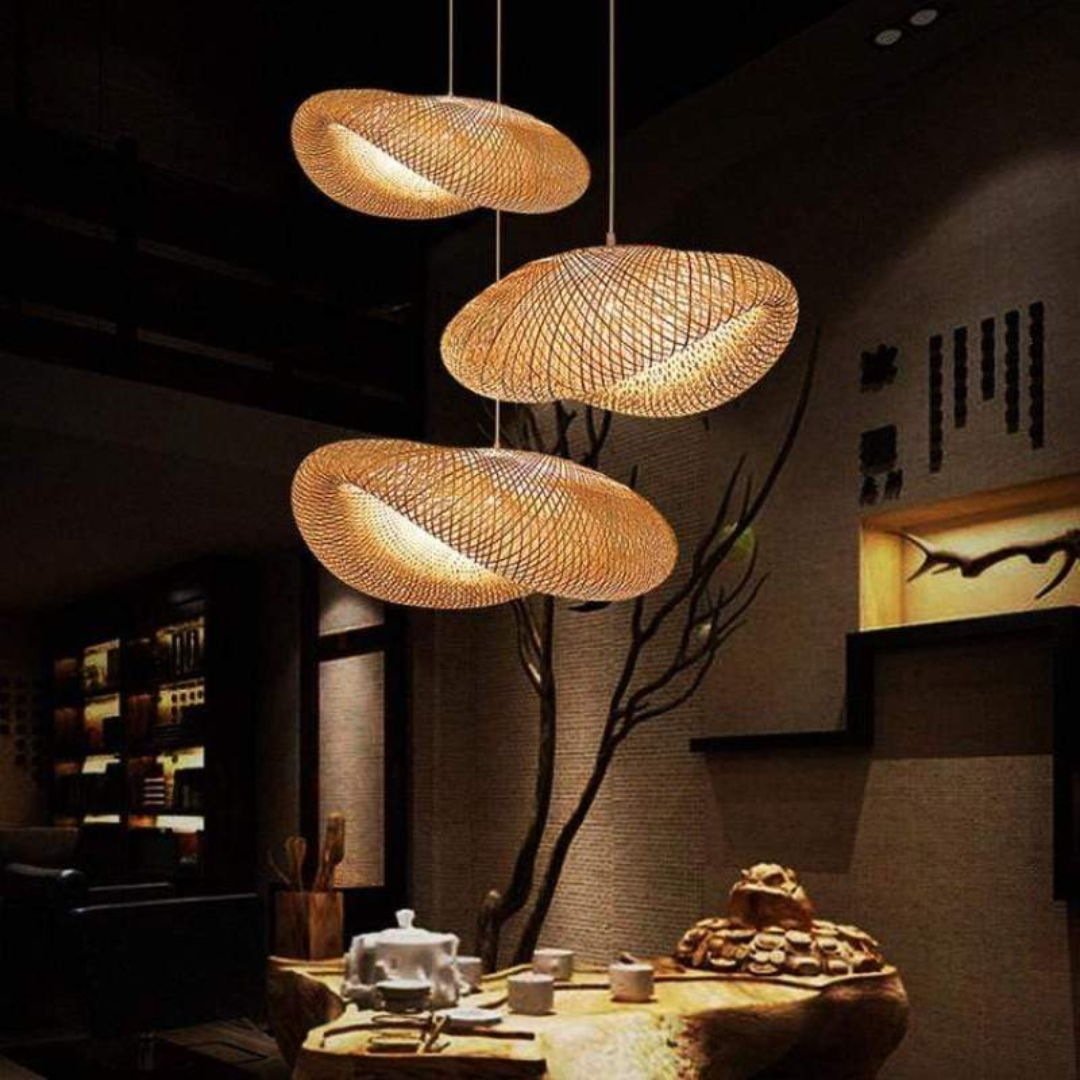Design LED-hængelampe bambus-kugler - EcoSphere