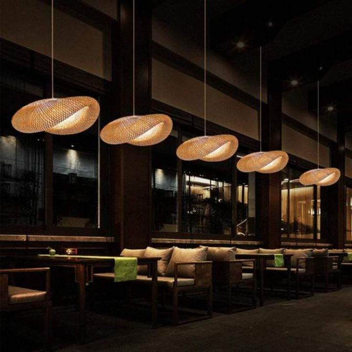 Design LED-hængelampe bambus-kugler - EcoSphere