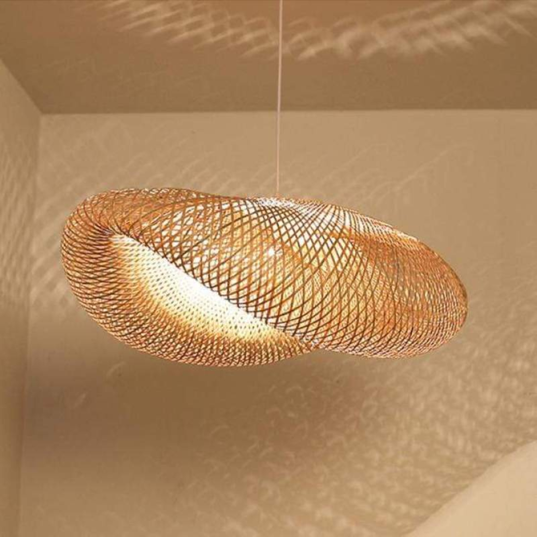 Design LED-hængelampe bambus-kugler - EcoSphere