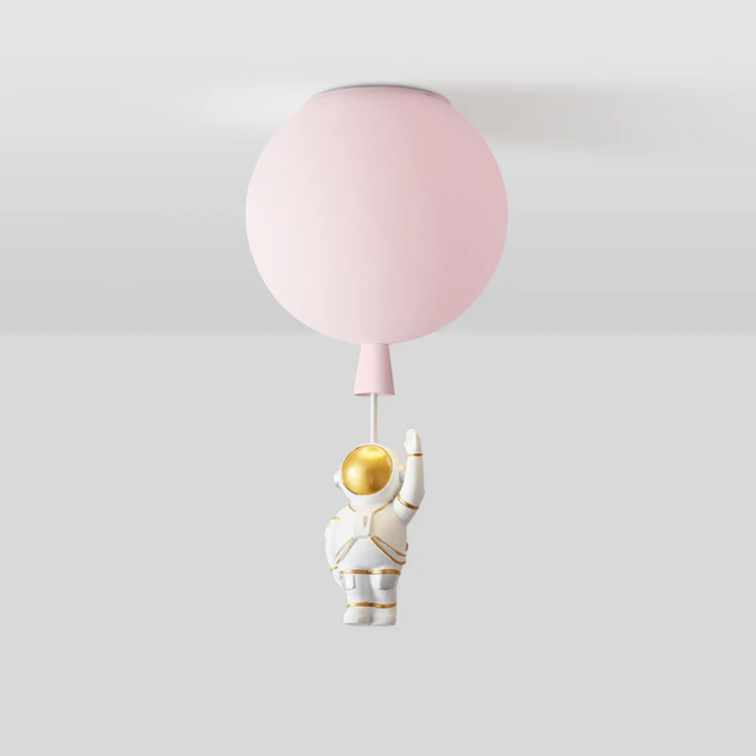 Trendy Måne-/Astronaut-LED-loftlampe til børneværelset - CosmoGlow