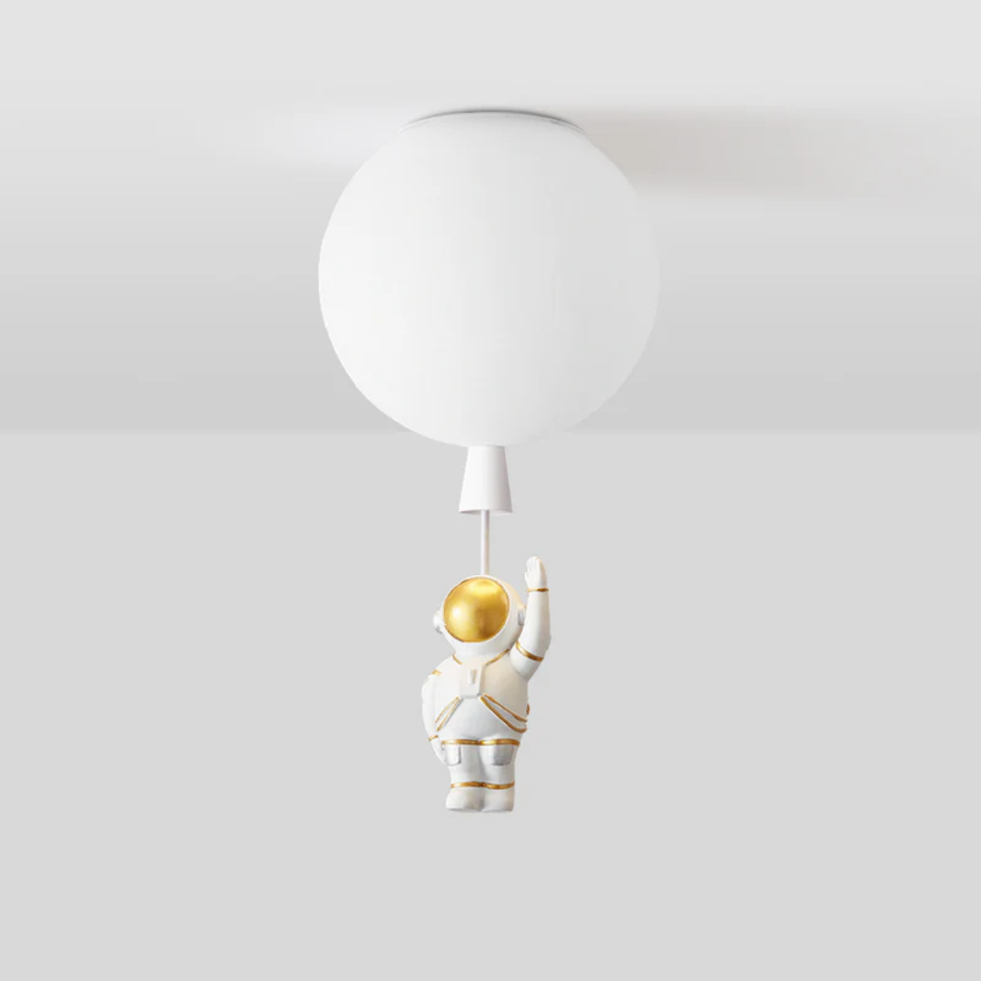 Trendy Måne-/Astronaut-LED-loftlampe til børneværelset - CosmoGlow