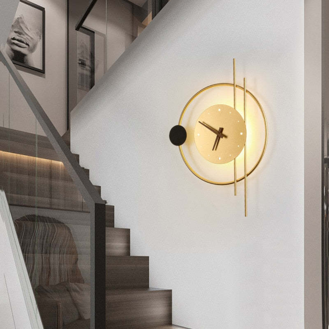 Moderne LED-væglampe med ur - Chronos