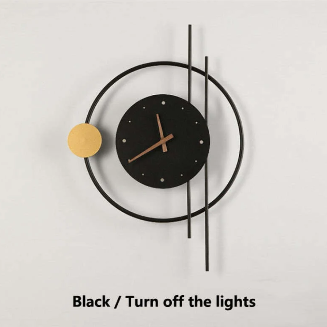 Moderne LED-væglampe med ur - Chronos