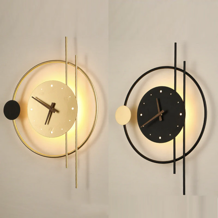 Moderne LED-væglampe med ur - Chronos