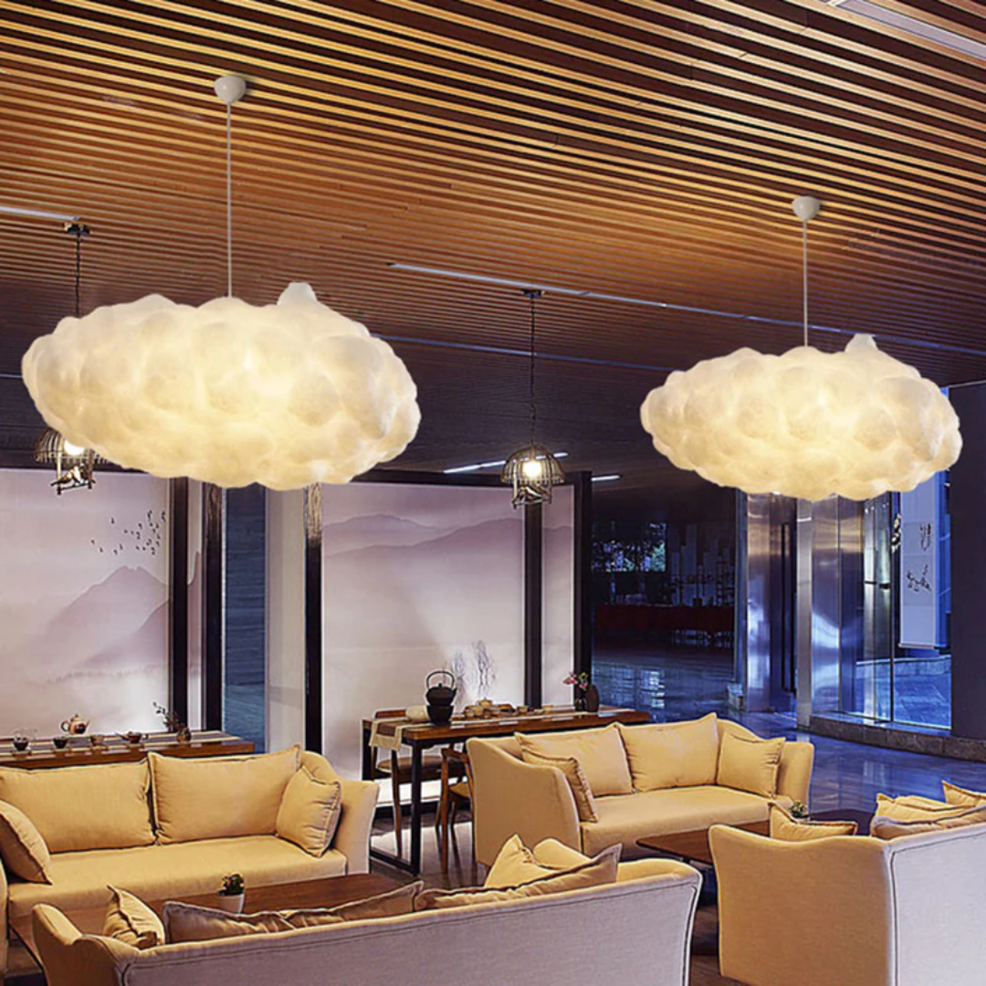 Design Cloud LED-hængelampe Hvid PVC/Bomuld - Nimbus