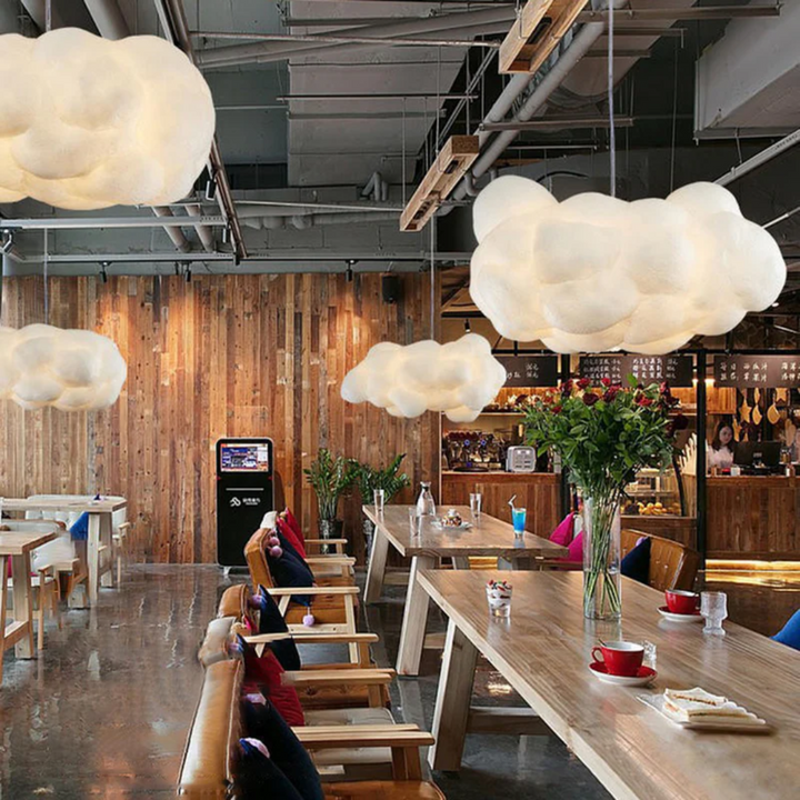 Design Cloud LED-hængelampe Hvid PVC/Bomuld - Nimbus