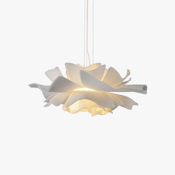 Design Hængelampe Blomst Hvid Metal - Sophia
