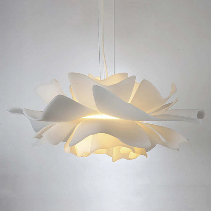 Design Hængelampe Blomst Hvid Metal - Sophia