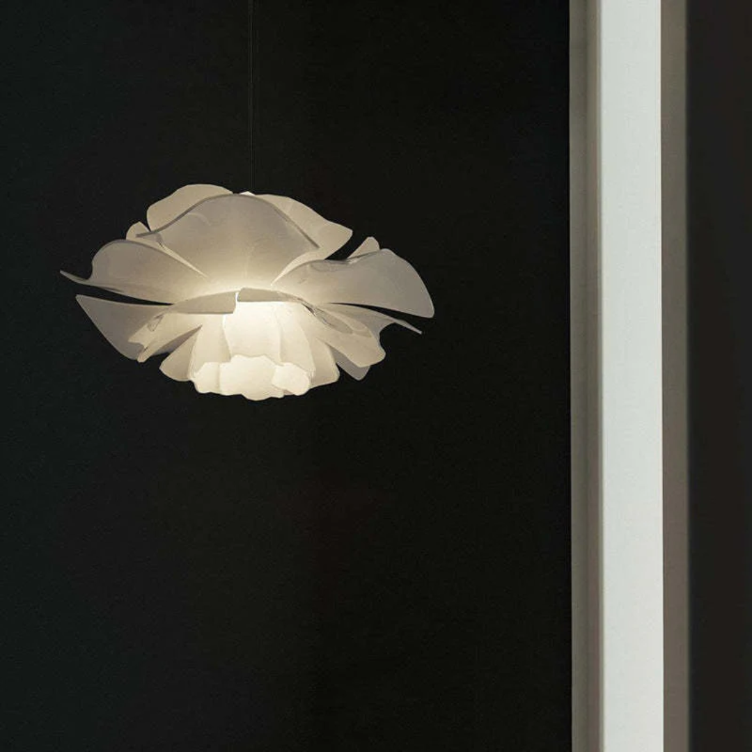 Design Hængelampe Blomst Hvid Metal - Sophia