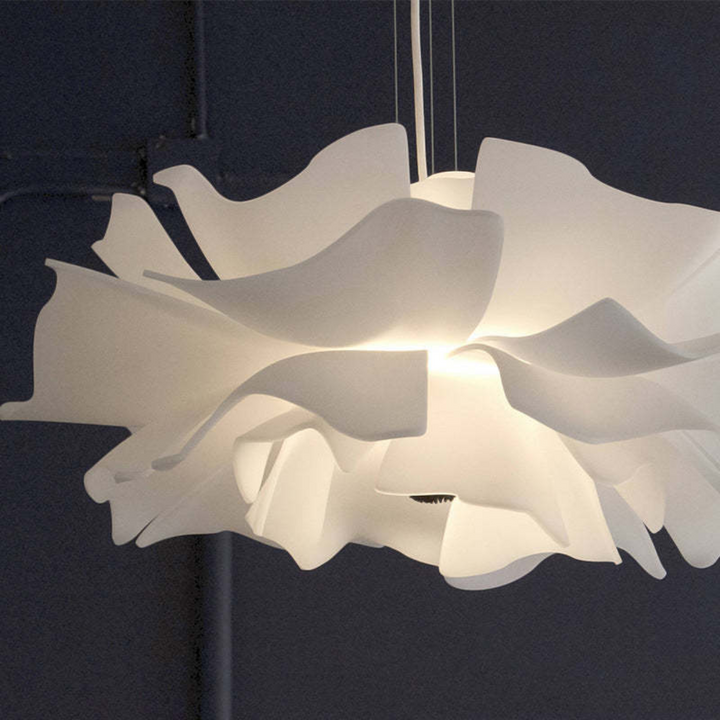 Design Hængelampe Blomst Hvid Metal - Sophia