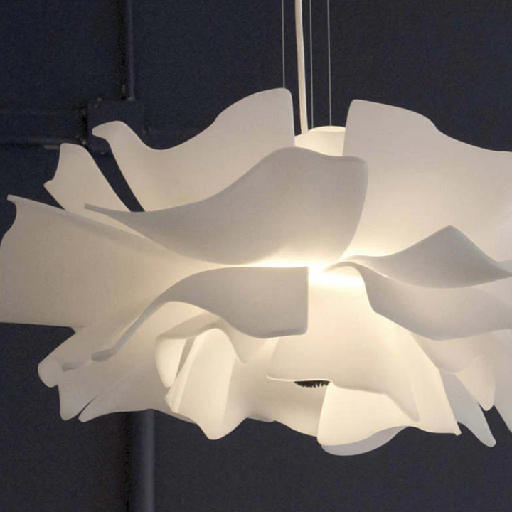 Design Hængelampe Blomst Hvid Metal - Sophia
