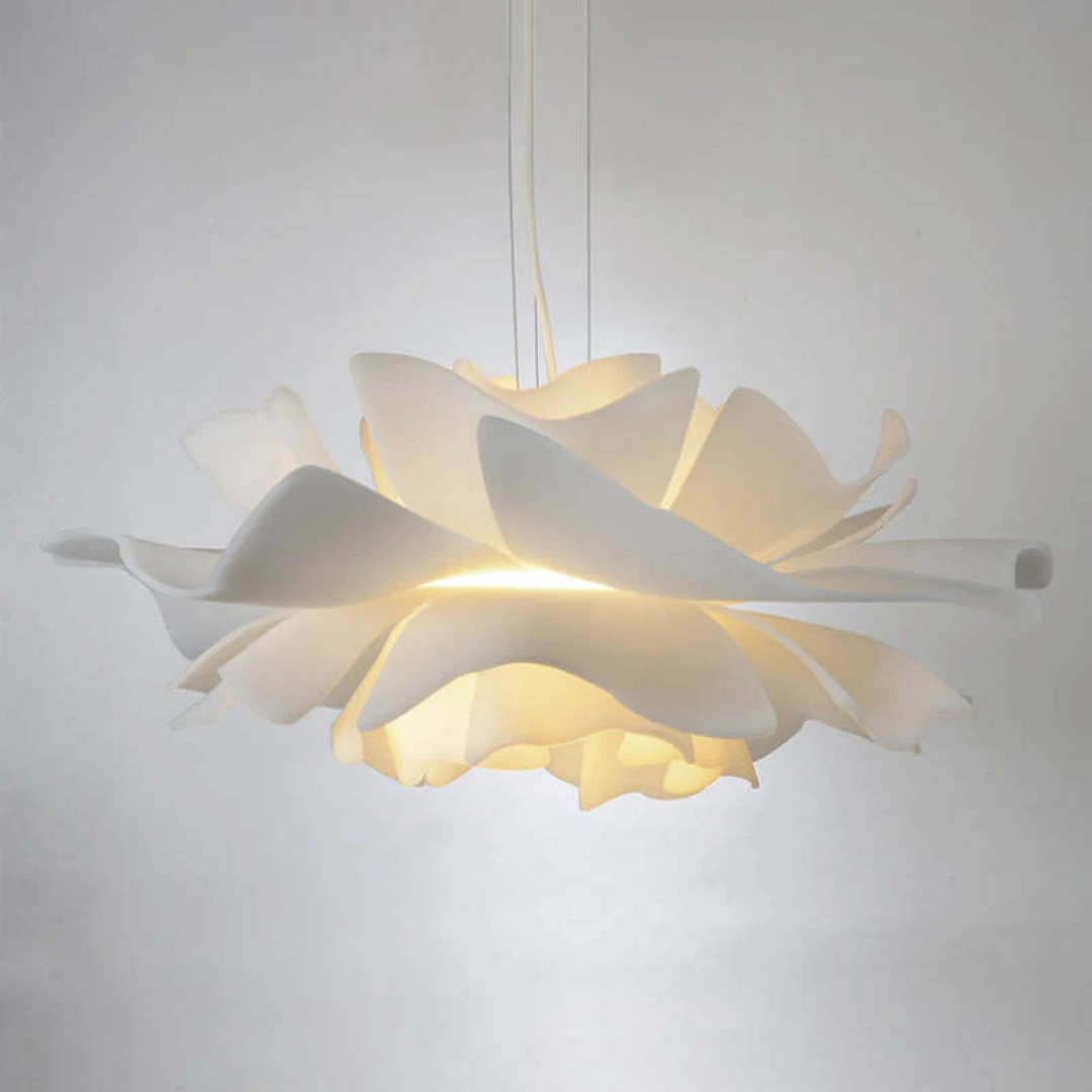 Design Hængelampe Blomst Hvid Metal - Sophia