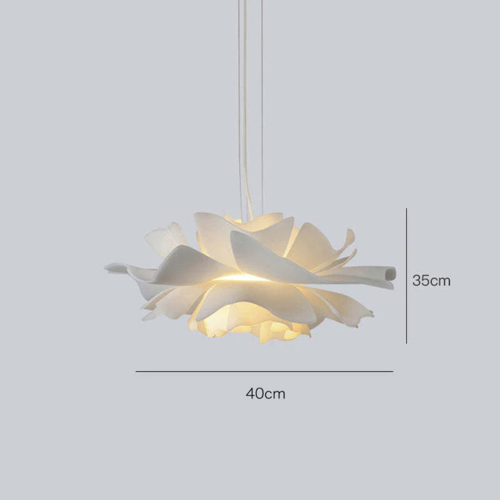 Design Hængelampe Blomst Hvid Metal - Sophia