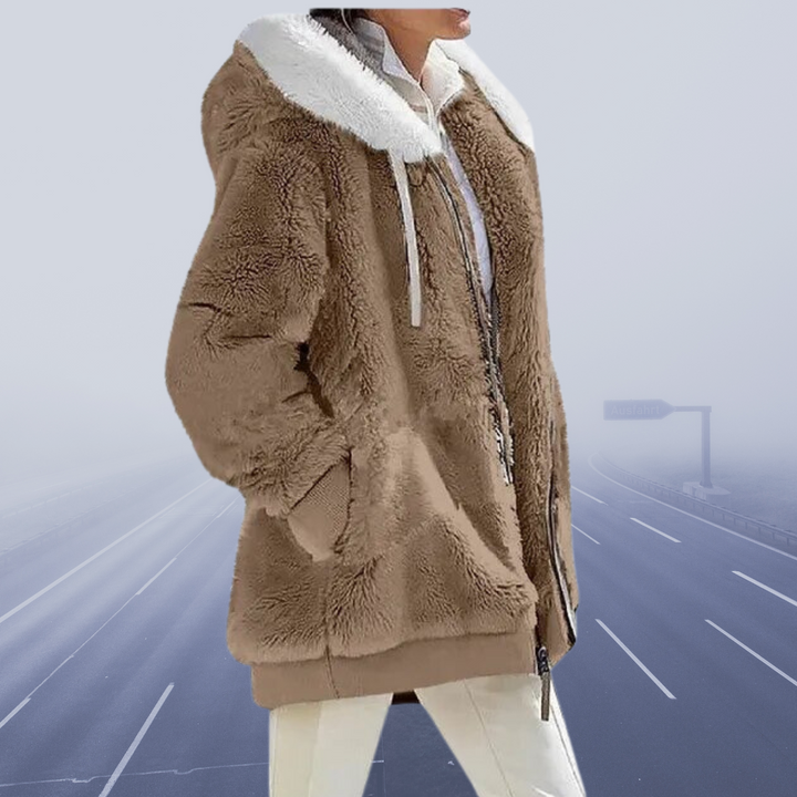 Casual fleecevest med hætte - Elena