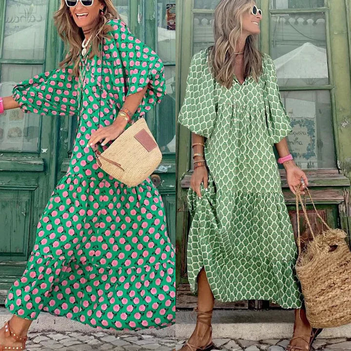 Boho-sommerkjole i Ibiza-stil med løs pasform – Elira