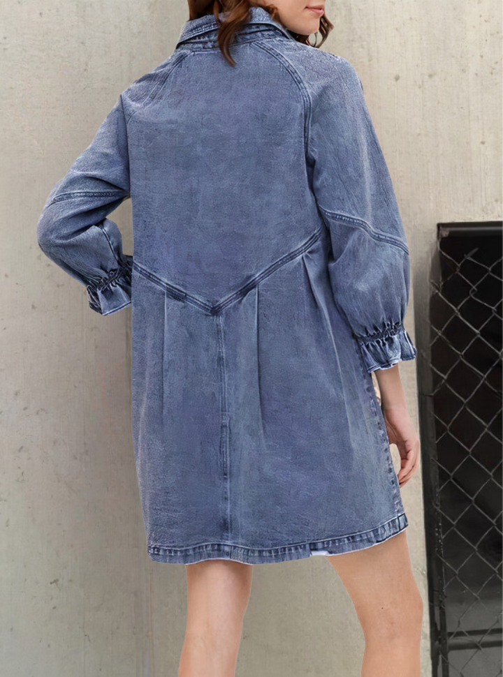 Denimkjole med lange ærmer – Noor