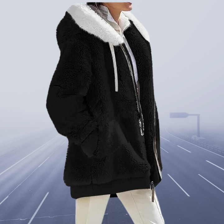 Casual fleecevest med hætte - Elena
