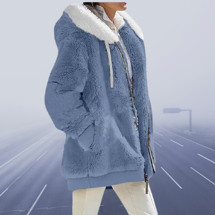 Casual fleecevest med hætte - Elena