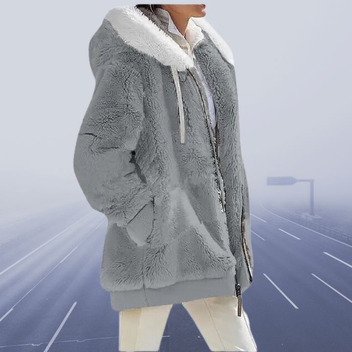 Casual fleecevest med hætte - Elena
