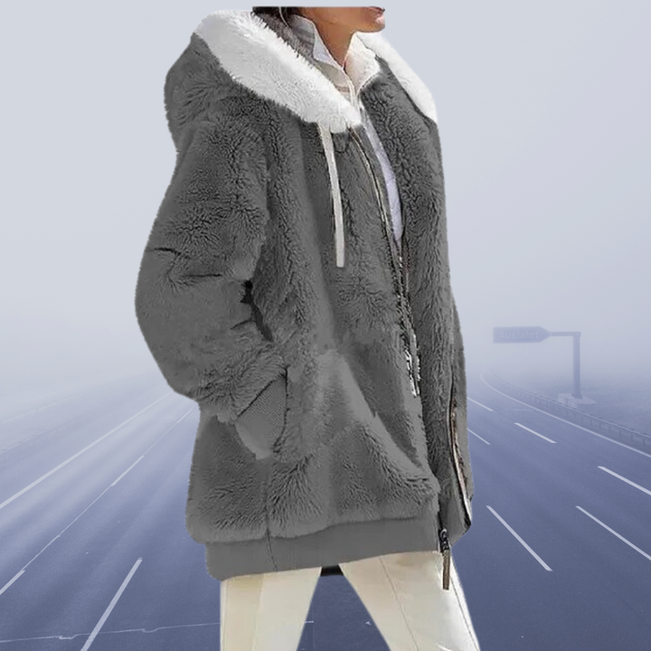 Casual fleecevest med hætte - Elena