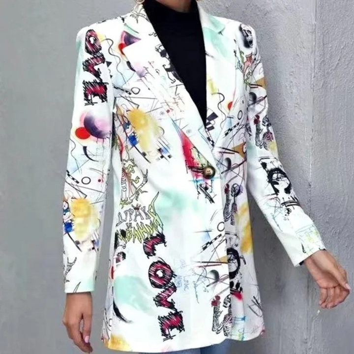Vintage casual blazer med uregelmæssigt print - Aria