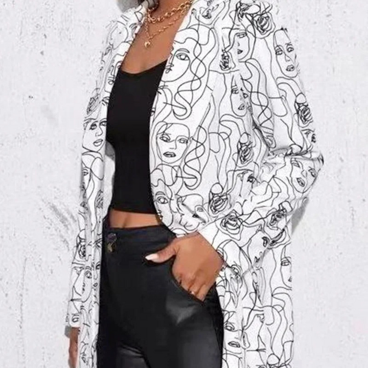 Vintage casual blazer med uregelmæssigt print - Aria