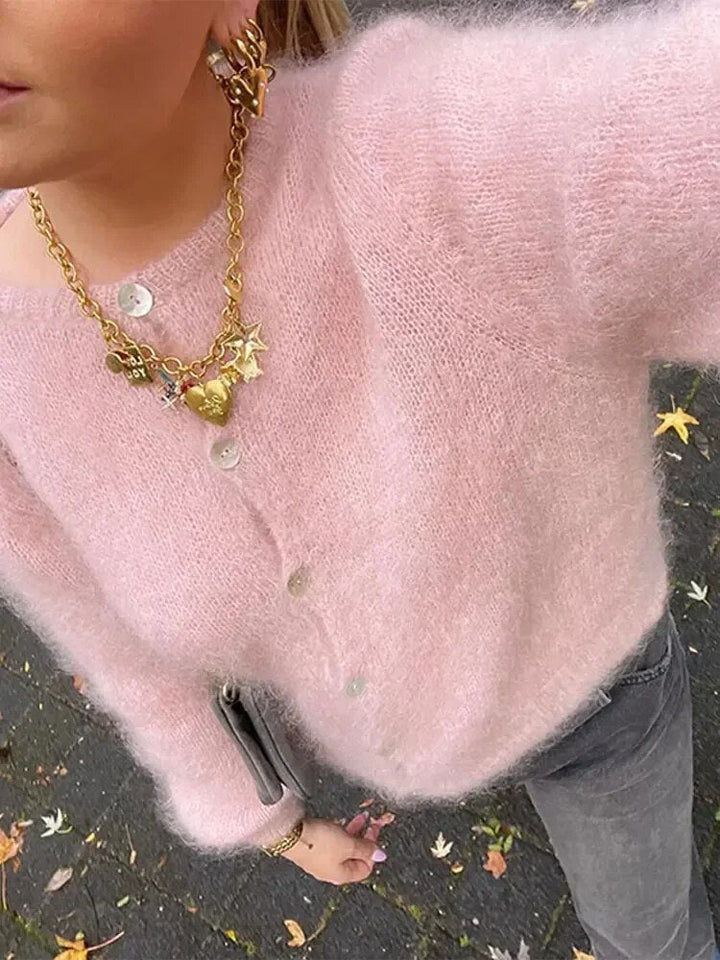 Vintage Plysstrikket Damecardigan - Rosie