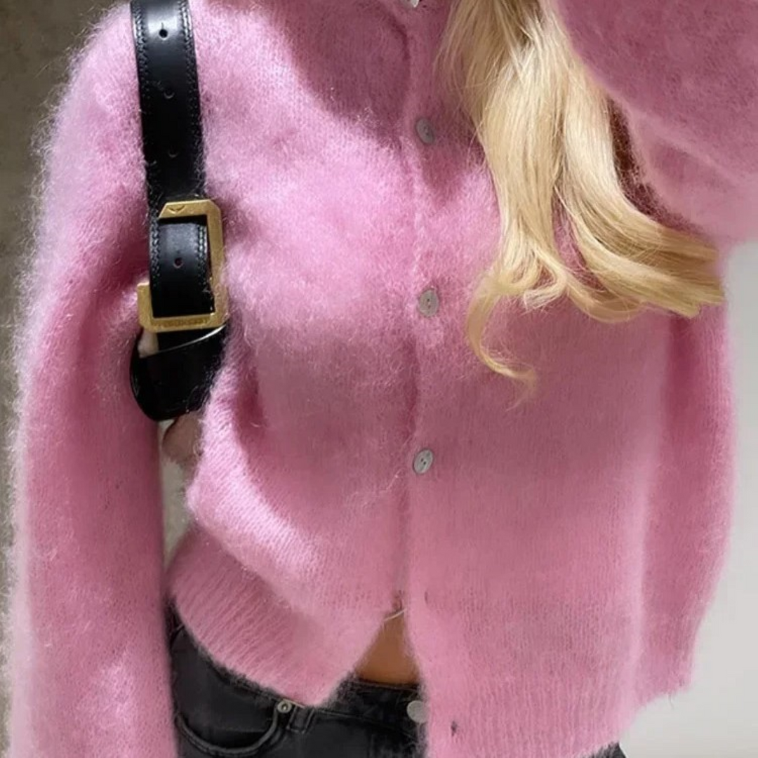 Vintage Plysstrikket Damecardigan - Rosie